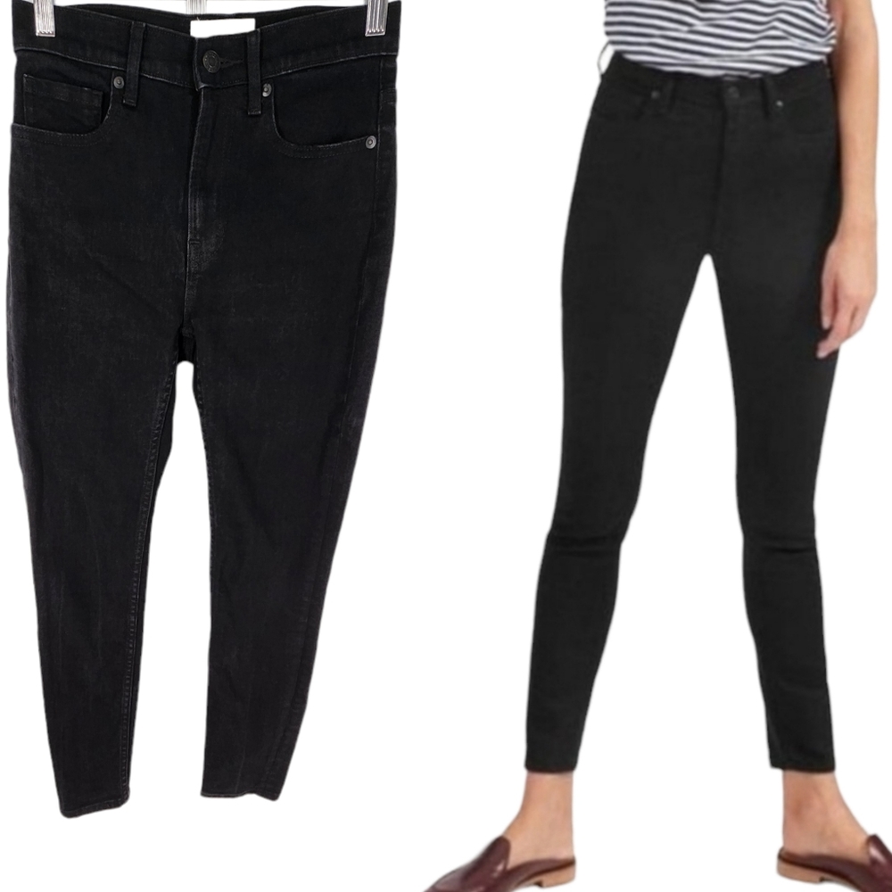 Everlane High Rise Skinny Ankle Jean Washed Black 25